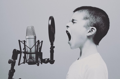 boy with microphone